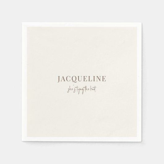 Persoonlijke Crème Trouwen Knoop Simpele Shower Servet (Voorkant)