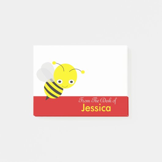 Persoonlijke crème Yellllow HoneyBee Post-it® Notes (Voorkant)
