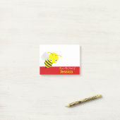 Persoonlijke crème Yellllow HoneyBee Post-it® Notes (Op bureau)