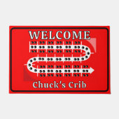 Persoonlijke Cribbage Bord Rode Welkom Wiege Deurmat (Voorkant)