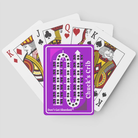 Persoonlijke Cribbage Speelkaarten Paars (Achterkant)