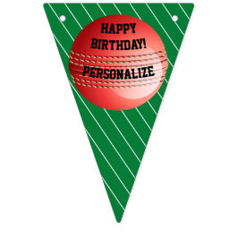 Persoonlijke cricket Ball Happy Birthday Vlaggetjes