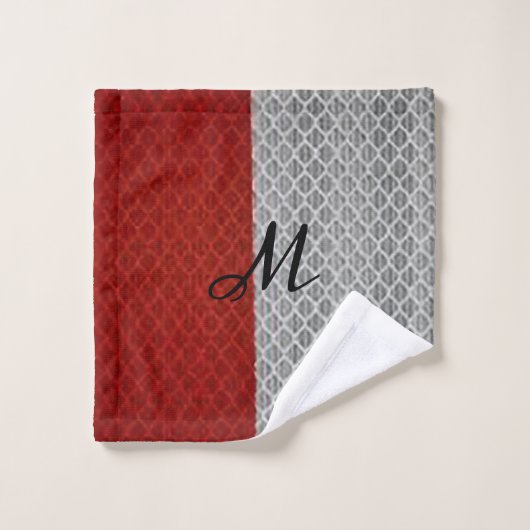 Persoonlijke "Crimson and Grey" Bad Handdoek (Wasdoekje)