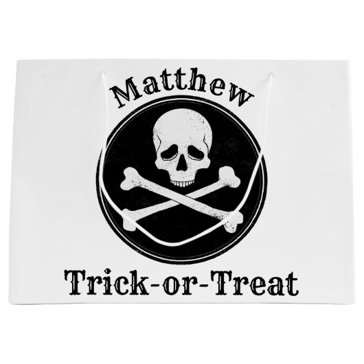 Persoonlijke Cross-Botten Halloween Bag Groot Cadeauzakje (Voorkant)