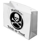 Persoonlijke Cross-Botten Halloween Bag Groot Cadeauzakje (Achterkant Gekanteld)