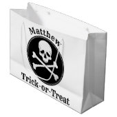 Persoonlijke Cross-Botten Halloween Bag Groot Cadeauzakje (Voorkant Gekanteld)