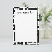 Persoonlijke Crossword-notiecards Bedankkaart (Staand voorkant)