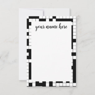 Persoonlijke Crossword-notiecards Bedankkaart