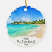 Persoonlijke Cuba keramische ornament, Aangepaste Keramisch Ornament (Voorkant)