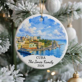 Persoonlijke Cuba keramische ornament, Aangepaste Keramisch Ornament