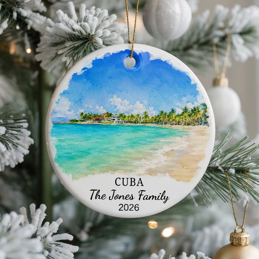 Persoonlijke Cuba keramische ornament, Aangepaste Keramisch Ornament
