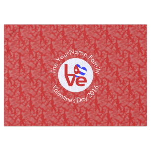 Persoonlijke Cubaanse Rode LOVE Vlag Tafelkleed