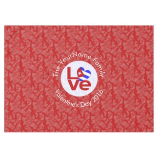 Persoonlijke Cubaanse Rode LOVE Vlag Tafelkleed