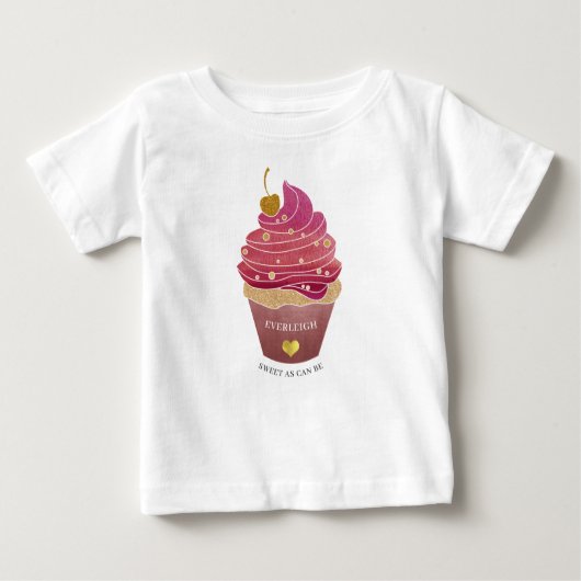 Persoonlijke Cupcake Baby T-Shirt (Voorkant)