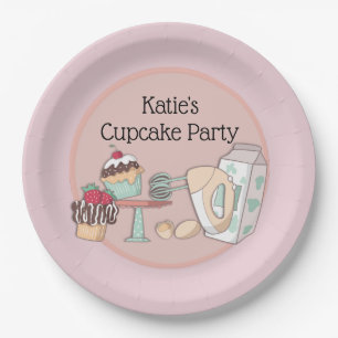 Persoonlijke Cupcake Bakfeestje Papieren Bordje