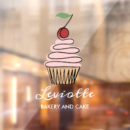 Persoonlijke Cupcake Bakkerij Winkel Voorzijde Wit Raamsticker