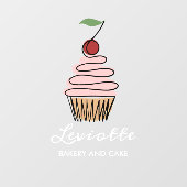 Persoonlijke Cupcake Bakkerij Winkel Voorzijde Wit Raamsticker (Vel)