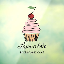 Persoonlijke Cupcake Bakkerij Winkelgevel Raamsticker