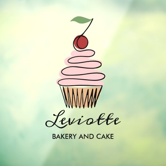 Persoonlijke Cupcake Bakkerij Winkelgevel Raamsticker (Vel 3)