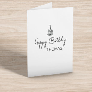 Persoonlijke Cupcake Fijne Verjaardag Minimalistis Kaart