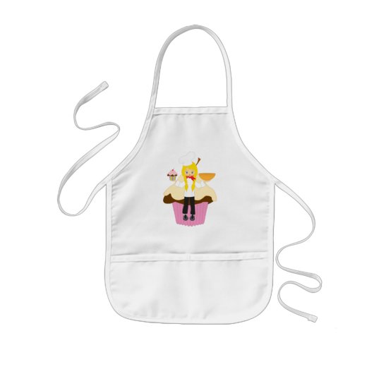Persoonlijke cupcake maker bakker roze kinder schort (Voorkant)