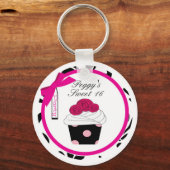 Persoonlijke Cupcake Sleutelhanger Favor (Voorkant)