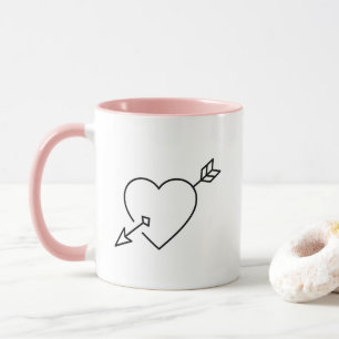 Persoonlijke Cupid Getroffen Hart Pijl Koffiemok Mok