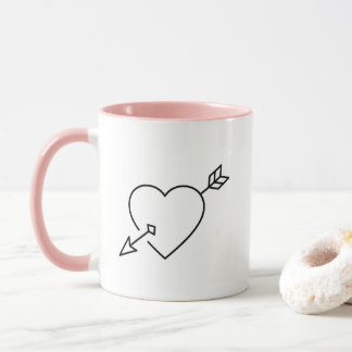 Persoonlijke Cupid Getroffen Hart Pijl Koffiemok Mok