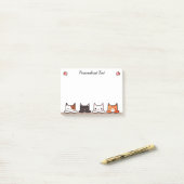 Persoonlijke curieuze keukenkatten post-it® notes (Op bureau)