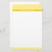 PERSOONLIJKE CUSTOM chevron patroon helder geel Briefpapier (Voorkant / Achterkant)