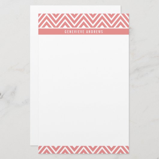 PERSOONLIJKE CUSTOM chevron patroon schattig koraa Briefpapier (Voorkant / Achterkant)