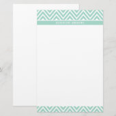PERSOONLIJKE CUSTOM chevron patroon schattig mint  Briefpapier (Voorkant / Achterkant)