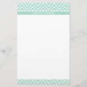 PERSOONLIJKE CUSTOM chevron patroon schattig mint  Briefpapier (Voorkant)