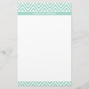 PERSOONLIJKE CUSTOM chevron patroon schattig mint  Briefpapier