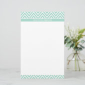 PERSOONLIJKE CUSTOM chevron patroon schattig mint  Briefpapier (Staand voorkant)