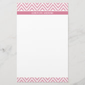 PERSOONLIJKE CUSTOM chevron patroon schattig roos  Briefpapier (Voorkant)