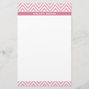 PERSOONLIJKE CUSTOM chevron patroon schattig roos  Briefpapier