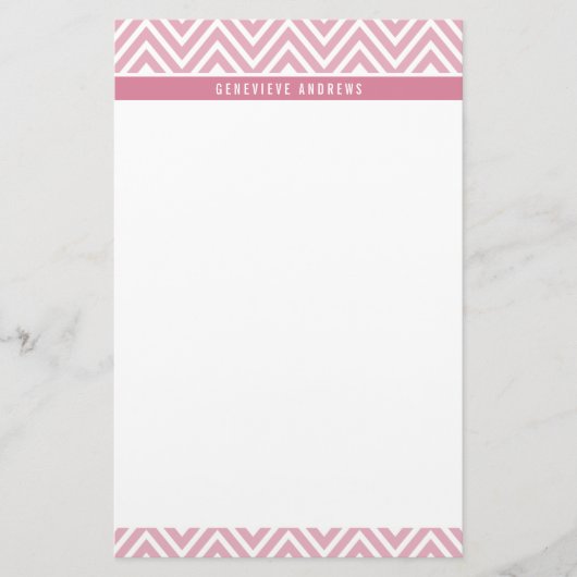 PERSOONLIJKE CUSTOM chevron patroon schattig roos  Briefpapier (Voorkant)