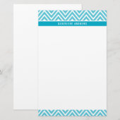 PERSOONLIJKE CUSTOM chevron patroon schattig turqu Briefpapier (Voorkant / Achterkant)