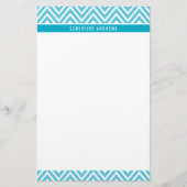 PERSOONLIJKE CUSTOM chevron patroon schattig turqu Briefpapier (Voorkant)