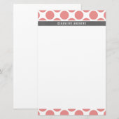 PERSOONLIJKE CUSTOM schattig grote polka dot vet k Briefpapier (Voorkant / Achterkant)