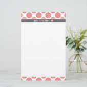 PERSOONLIJKE CUSTOM schattig grote polka dot vet k Briefpapier (Staand voorkant)