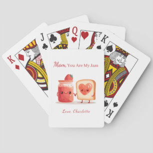 Persoonlijke Cute Aardbei Jam Moederdag Cadeau Pokerkaarten