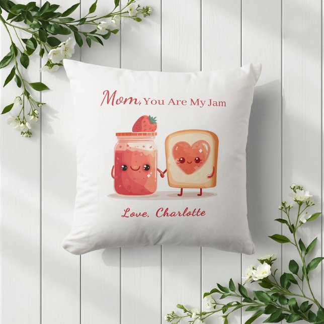 Persoonlijke Cute Aardbei Jam Moederdag Geschenk Kussen (Creator heeft geüpload)