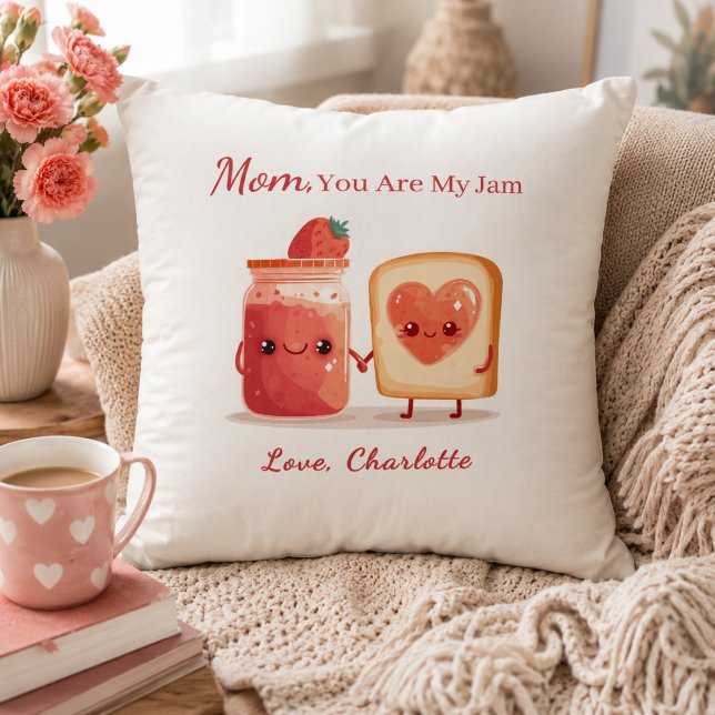 Persoonlijke Cute Aardbei Jam Moederdag Geschenk Kussen (Creator heeft geüpload)