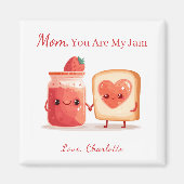 Persoonlijke Cute Aardbei Jam Moederdag Geschenk Magneet (Voorkant)