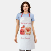 Persoonlijke Cute Aardbei Jam Moederdag Geschenk Schort (Gedragen)