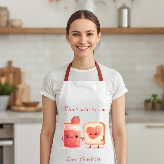 Persoonlijke Cute Aardbei Jam Moederdag Geschenk Schort