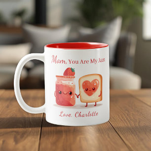 Persoonlijke Cute Aardbeienjam Moederdag Cadeau Tweekleurige Koffiemok