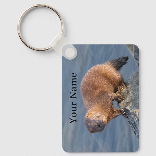 Persoonlijke Cute Amerikaanse Nerts Sleutelhanger (Voorkant)